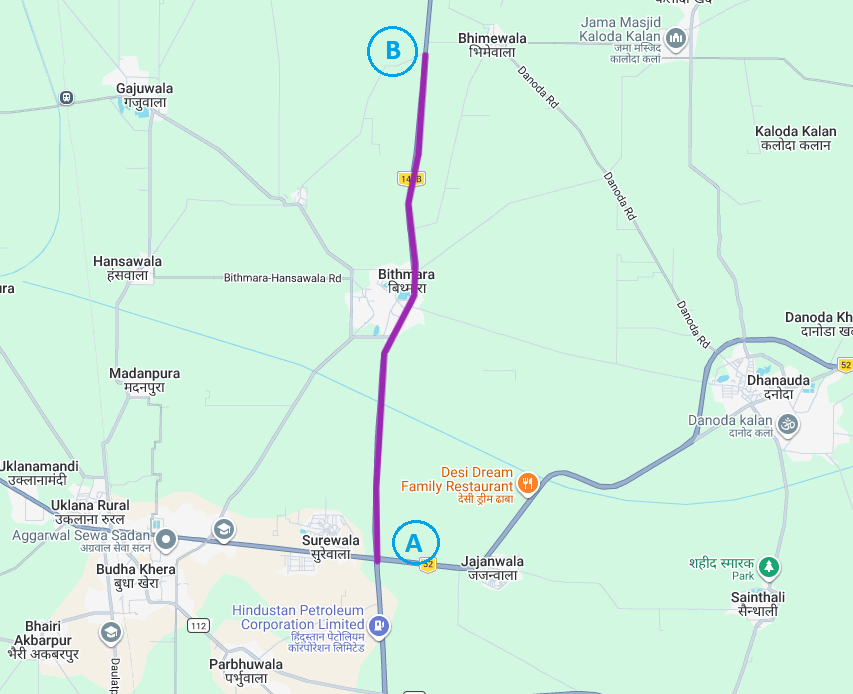 Surewala to Bhimewala (NH-52)